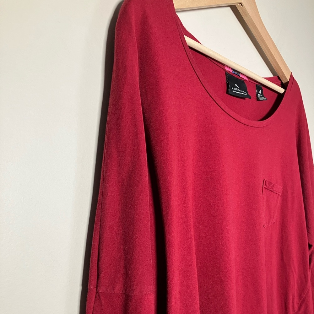 Maison Scotch t-shirt long sleeved tee 100% Cotton Red women’s size S - Picture 5 of 12